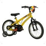 Bicicleta Infantil Aro 16 Athor Baby Boy Masculina C/rodinha Cor Amarelo