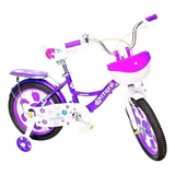 Bicicleta Infantil Aro 16 Princess Roxa Com Banco Carona