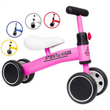 Bicicleta Infantil De Equilíbrio Sem Pedal Andador 4 Rodas Cor Rosa Atentu