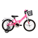 Bicicleta Infantil Feminina Aro 16 Com Cestinha Infantil Cor Bliss rosa