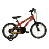 Bicicleta Infantil Infantil Athor Baby Boy 2023 Aro 16 Freios V-brakes Cor Vermelho Com Rodas De Treinamento