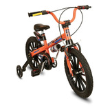 Bicicleta Infantil Infantil Nathor Extreme Aro 16 Freios V-brakes Cor Laranja Com Rodas De Treinamento
