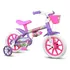 Bicicleta Infantil Infantil Nathor Violet Aro 12 Freio Tambor Cor Violeta/branco/rosa Com Rodas De Treinamento