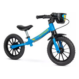 Bicicleta Infantil Sem Pedal Equilíbrio Balance Nathor Go Spidey Cor Azul