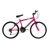 Bicicleta Masculina Feminina Aro 24 18 Marchas Ultra Bikes Cor Rosa