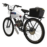 Bicicleta Motorizada 80cc Carenada Cargo Rocket Cor Branco Absoluto