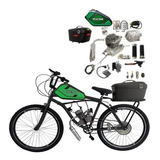 Bicicleta Motorizada Tanque 5litros Baú Kit&bike Desmontados Cor Verde Kawasaki