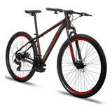 Bicicleta Mtb Gts Feel Glx Aro 29 17 24v Freios De Disco Mecânico Câmbios Indexado Cor Preto/vermelho