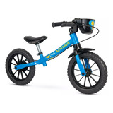 Bicicleta Nathor Balance Bike 04   Para 2 Anos Cor Azul