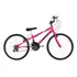 Bicicleta Passeio Urbana Praia Parque Masculina Ultra Bikes Bike Rebaixada Aro 24 18 Marchas 2024 - Rosa