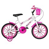Bicicleta Reforçada Infantil Juvenil Bicicleta Ultra Bikes Kids Unicorn Aro 16 Branco/feminina Rosa