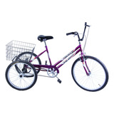 Bicicleta Triciclo Aro 26 Cor Violeta Tamanho Do Quadro L