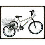 Bicicleta Triciclo Aro 26 De Alumínio - 21 Marchas - Shimano