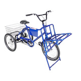 Bicicleta Triciclo De Carga Cargueira Freio A Disco Azul