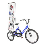 Bicicleta Triciclo Propaganda Azul