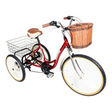 Bicicleta Triciclo Retrô   Vermelho Com Creme   Dream Bike
