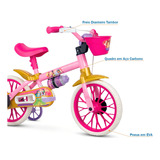 Bike Infantil 3 Anos Feminina Nathor Princesas Disney Aro 12 Cor Rosa