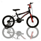 Bike Infantil Aro 16 Athor Atx Masculina Com Rodinha Lateral Cor Preto/vermelho Tamanho Do Quadro 16