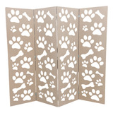 Biombo 4 Folhas Pet Shop Divisória Decorativa Mdf 12mm