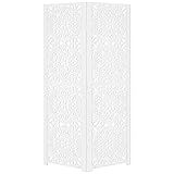 Biombo Pintado Divisoria Separador De Ambiente MDF Preto Ou Branco  Branco  2 Mandala 