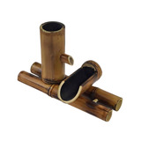 Biqueira De Bambu 2 Quedas Natural Para Fonte De Agua 18cm