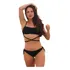 Biquini Cortininha Preto Moda Praia Top Trançado Sem Bojo