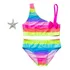 Biquíni Maiô Colorido Rosa Laço Infantil Verão Praia Piscina