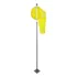 Biruta De Vento Amarelo 30cm Com Mastro Haste 1 5m