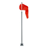 Biruta Indicador Vento 40cm Vermelho Windsock Mastro 2 0m