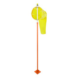 Biruta Vento Completo 45cm Com Mastro 1 5m Laranja Aeroind