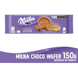 Biscoito Wafer Creme De Cacau E Chocolate Ao Leite Milka Pacote 150g