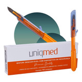 Bisturi Descartável Dispositivo De Segurança Cx 10   Uniqmed