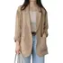Blazer Feminino De Algodão Linho Longo Escritório Casual