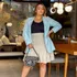 Blazer Feminino Longo Sobretudo Alfaiataria Social Plus Size