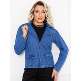 Blazer Jeans Feminino Com