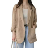 Blazer Longo De Linho