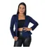 Blazer Neoprene Terninho Com Babado Feminino Cinturado