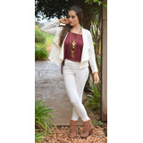 Blazer Perola E Fucsia