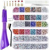 Blinginbox Hotfix Ferramenta Aplicadora De Strass Para Roupas De Artesanato, Conjunto Aplicador De Strass Hot Fix Caneta Kit Bedazzler De Ferro Com 6000 Peças Pedras De Cristais Redondos Para Sapatos