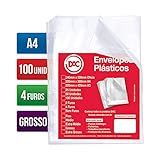 Blister 100 Envelopes A4 Grosso 4 Furos  Dac  Blister 100 Envelopes A4 Grosso 4 Furos 5076A4 100  Transparente  5076A4 100