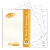 Bloco 96 Folhas Caderno Argolado Fichário A4 Universitário
