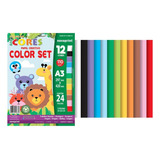 Bloco Papel Criativo A3 12 Cores 24 Folhas 110g Novaprint Cor Colorido Liso