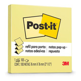 Bloco Post it Refil Pop Up 76x76 Amarelo C  1 Bloco 100fls