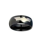 Blue Palm Jewelry Batman Print On A Black Tungsten Carbide Dc Width 8 Mm Band Ring Size 4-13 R162