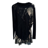 Blusa Alongada Preta Com