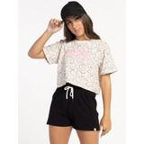 Blusa Ampla Cropped Estampa