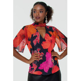 Blusa Ampla Flowers Gatabakana