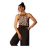 Blusa Animal Print Com Gola Bordada Tam M