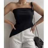Blusa Assimetrica Feminina Canelado