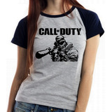 Blusa Baby Look Call Of Duty Jogo Game Ps4 Ps3 Sniper Arma